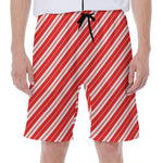 Candy Cane Stripes Pattern Print Men's Beach Shorts
