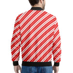 Candy Cane Stripes Pattern Print Men's Bomber Jacket