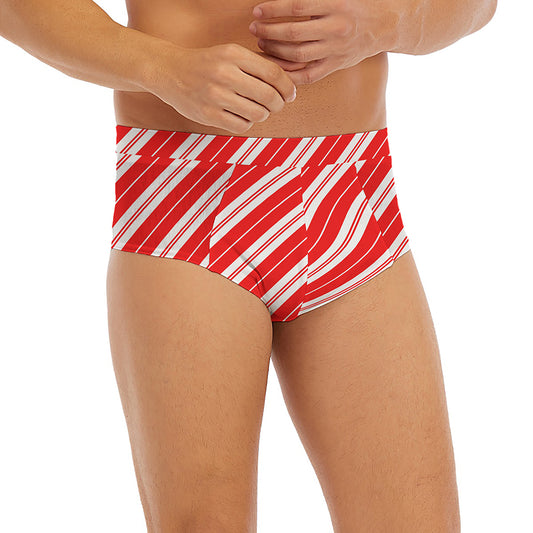 Candy Cane Stripes Pattern Print Men's Briefs