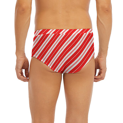Candy Cane Stripes Pattern Print Men's Briefs