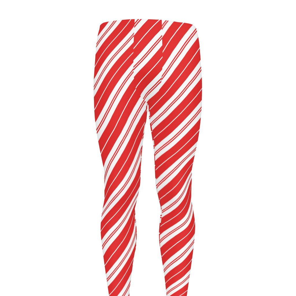 Candy Cane Stripes Pattern Print Men's leggings