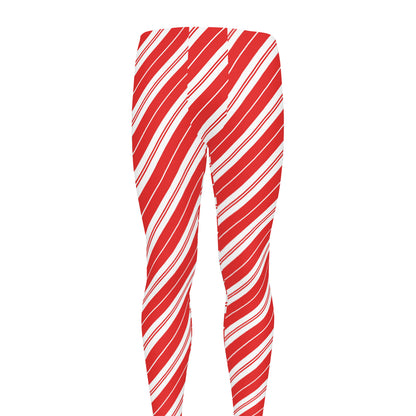 Candy Cane Stripes Pattern Print Men's leggings