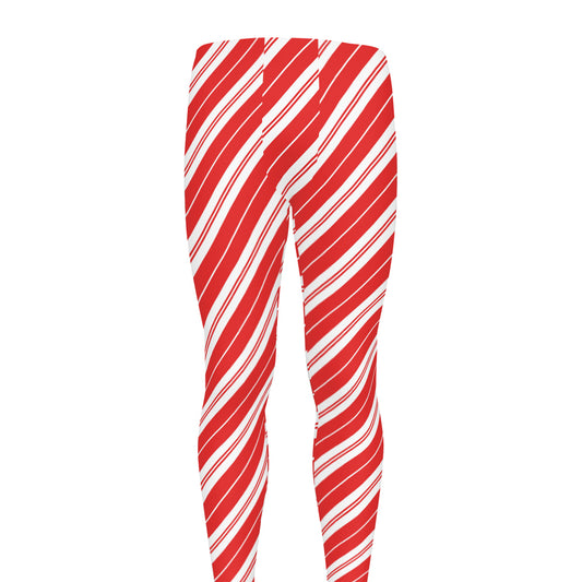 Candy Cane Stripes Pattern Print Men's leggings