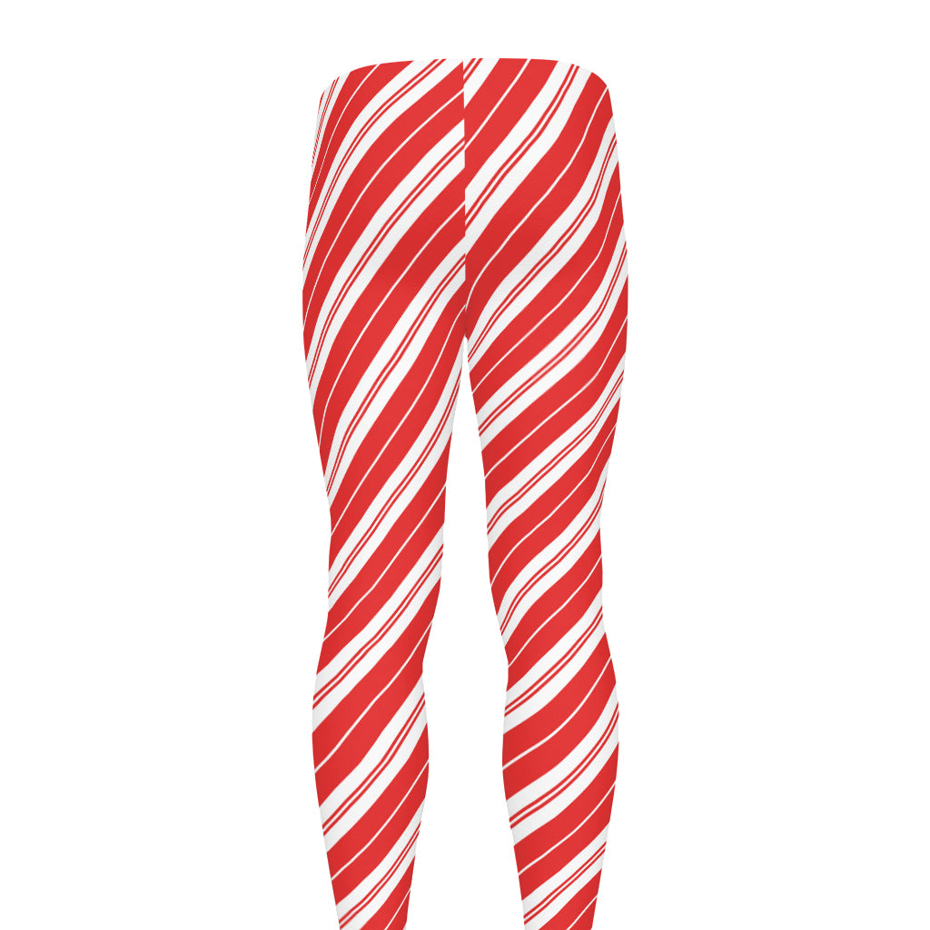 Candy Cane Stripes Pattern Print Men's leggings