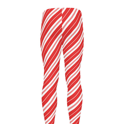 Candy Cane Stripes Pattern Print Men's leggings
