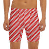 Candy Cane Stripes Pattern Print Men's Long Boxer Briefs