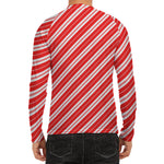 Candy Cane Stripes Pattern Print Men's Long Sleeve Rash Guard