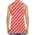 Candy Cane Stripes Pattern Print Men's Muscle Tank Top