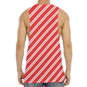 Candy Cane Stripes Pattern Print Men's Muscle Tank Top