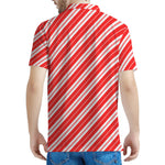 Candy Cane Stripes Pattern Print Men's Polo Shirt