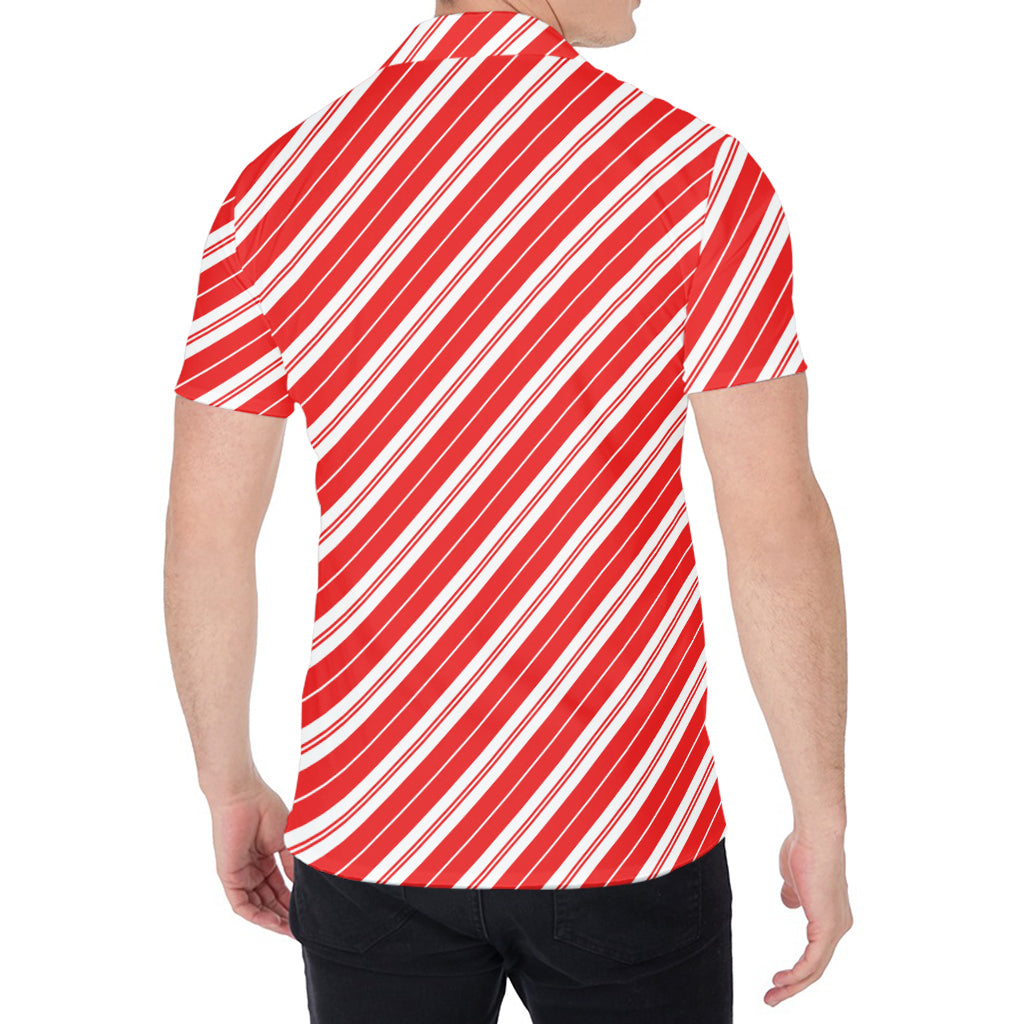 Candy Cane Stripes Pattern Print Men's Shirt