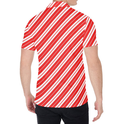 Candy Cane Stripes Pattern Print Men's Shirt