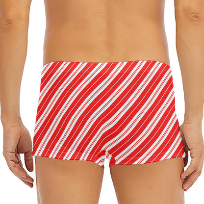 Candy Cane Stripes Pattern Print Men's Short Boxer Briefs