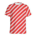 Candy Cane Stripes Pattern Print Men's Sports T-Shirt