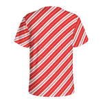 Candy Cane Stripes Pattern Print Men's Sports T-Shirt