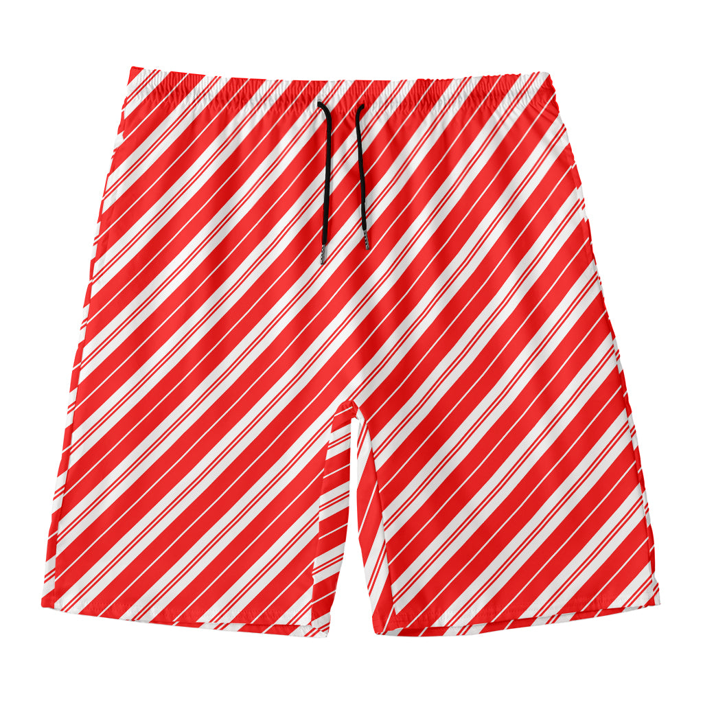 Candy Cane Stripes Pattern Print Men's Swim Trunks