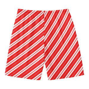 Candy Cane Stripes Pattern Print Men's Swim Trunks