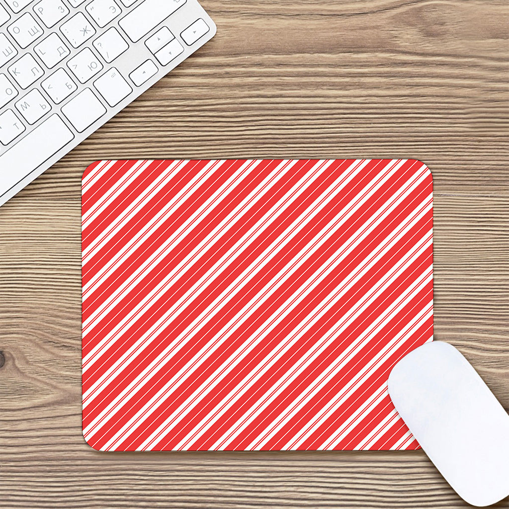 Candy Cane Stripes Pattern Print Mouse Pad