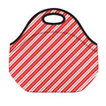 Candy Cane Stripes Pattern Print Neoprene Lunch Bag
