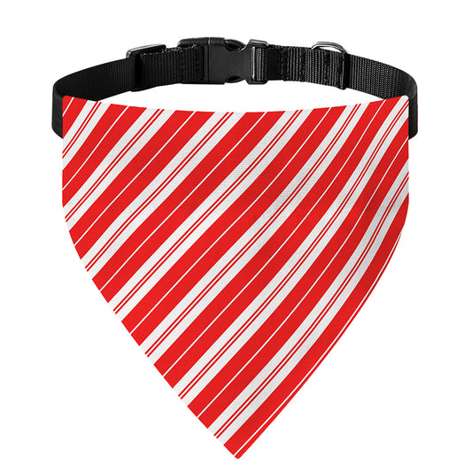 Candy Cane Stripes Pattern Print Over The Collar Dog Bandana