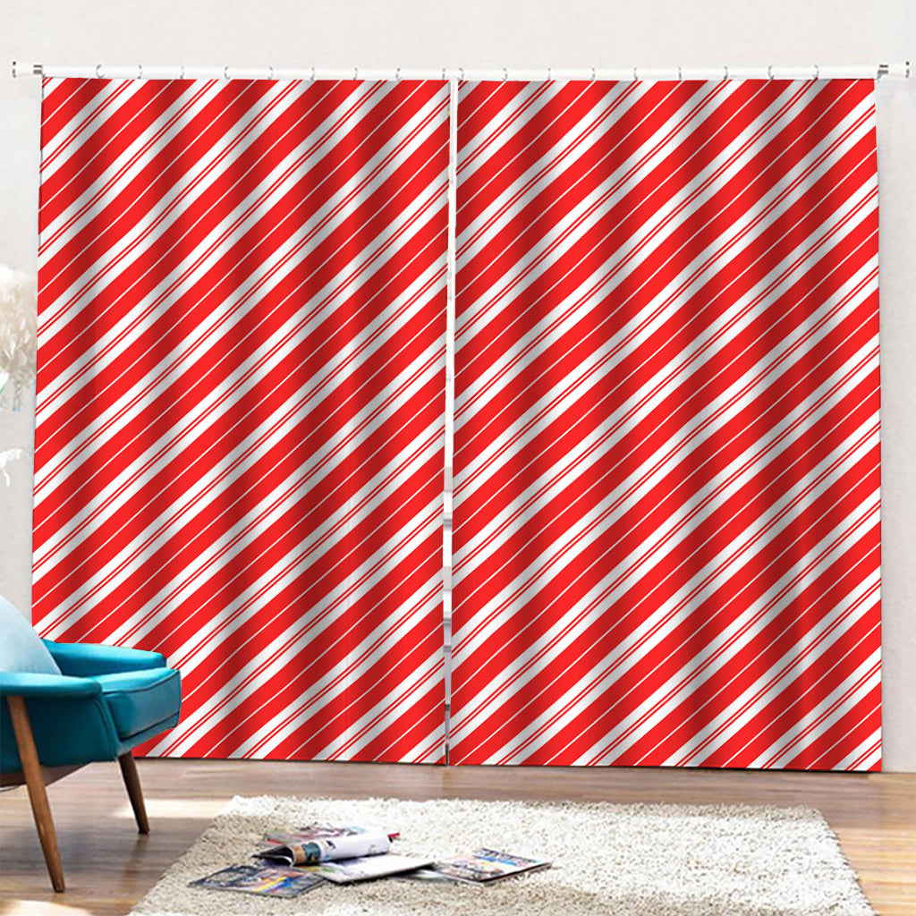 Candy Cane Stripes Pattern Print Pencil Pleat Curtains