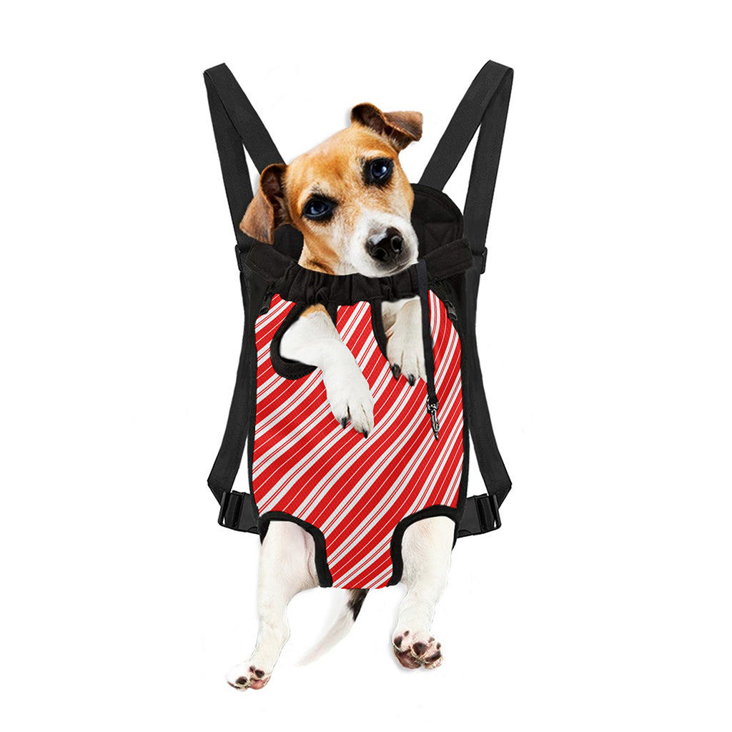 Candy Cane Stripes Pattern Print Pet Carrier Backpack