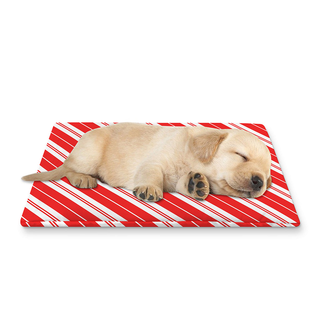 Candy Cane Stripes Pattern Print Pet Cooling Mat Cover