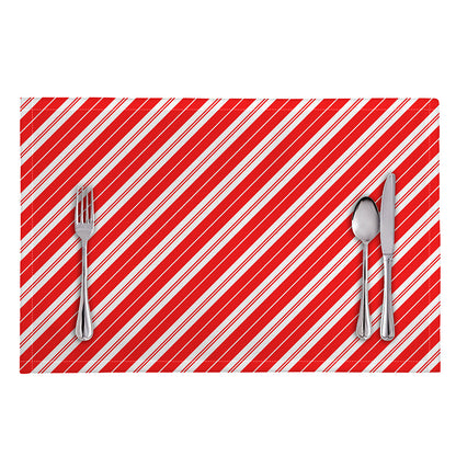 Candy Cane Stripes Pattern Print Placemat