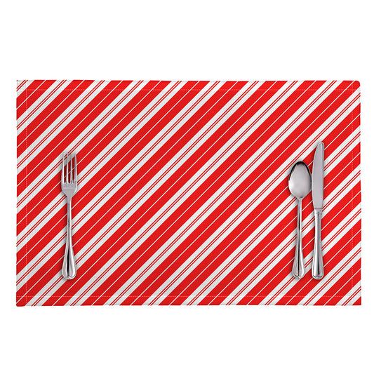 Candy Cane Stripes Pattern Print Placemat