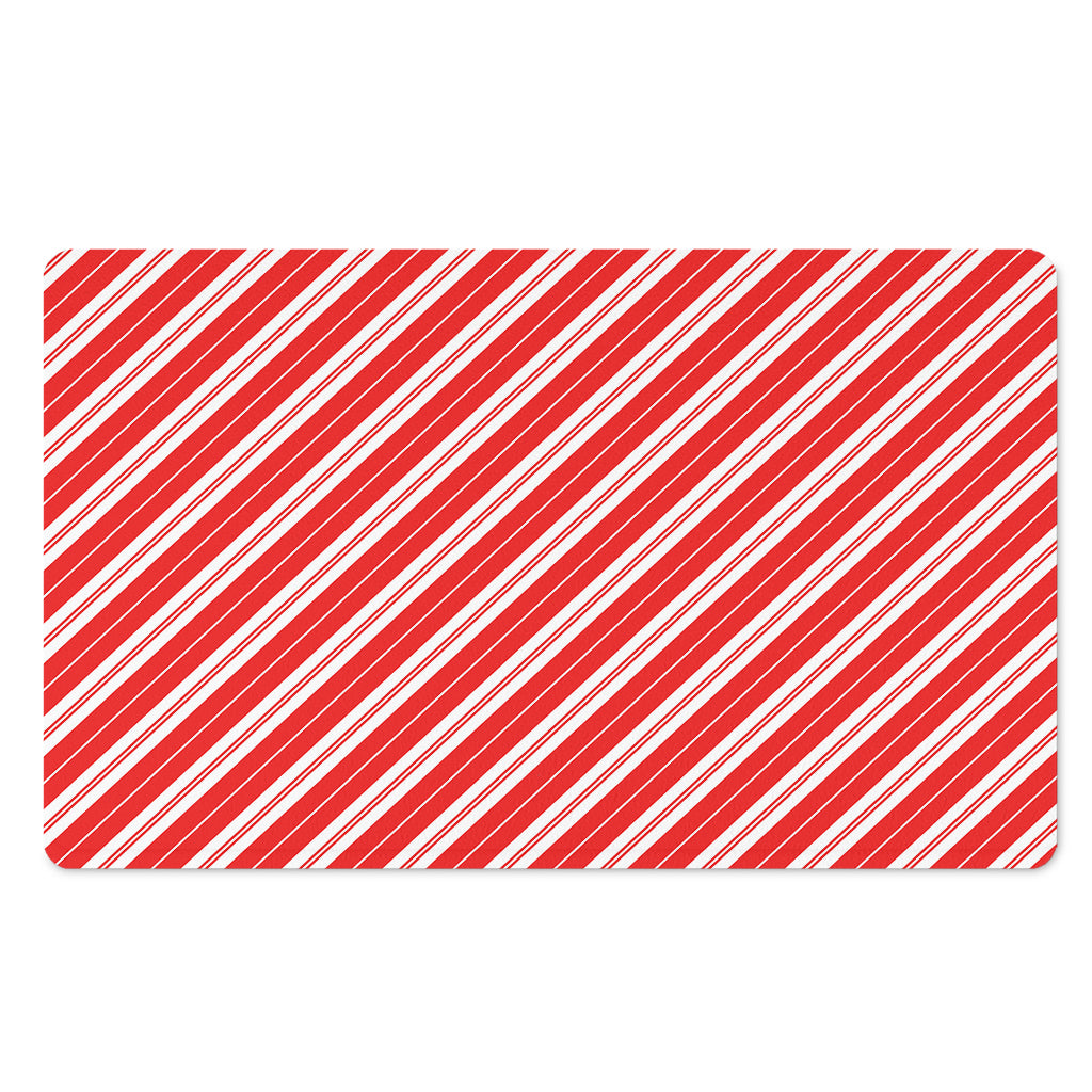 Candy Cane Stripes Pattern Print Polyester Doormat