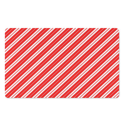 Candy Cane Stripes Pattern Print Polyester Doormat