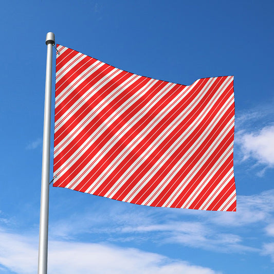Candy Cane Stripes Pattern Print Polyester Flag