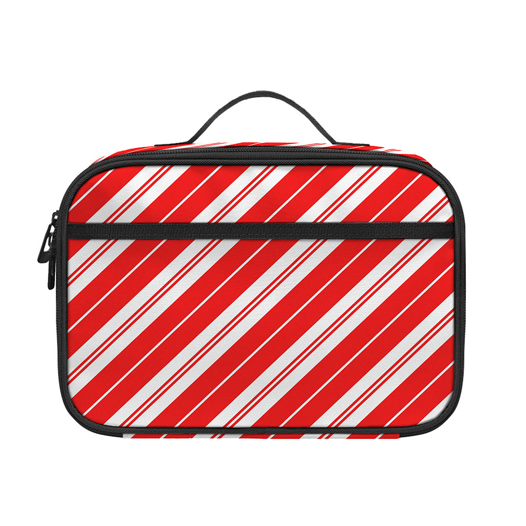Candy Cane Stripes Pattern Print Portable Lunch Bag