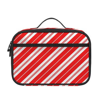Candy Cane Stripes Pattern Print Portable Lunch Bag
