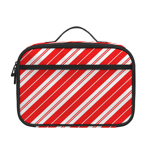 Candy Cane Stripes Pattern Print Portable Lunch Bag