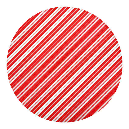 Candy Cane Stripes Pattern Print Round Blanket