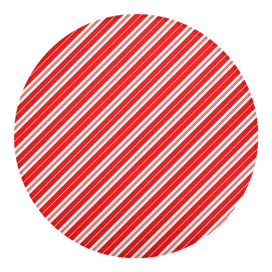 Candy Cane Stripes Pattern Print Round Blanket