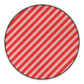 Candy Cane Stripes Pattern Print Round Floor Mat