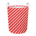 Candy Cane Stripes Pattern Print Round Laundry Basket