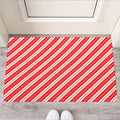 Candy Cane Stripes Pattern Print Rubber Doormat