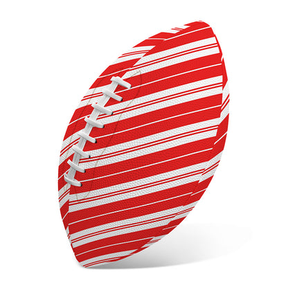 Candy Cane Stripes Pattern Print Rugby Ball