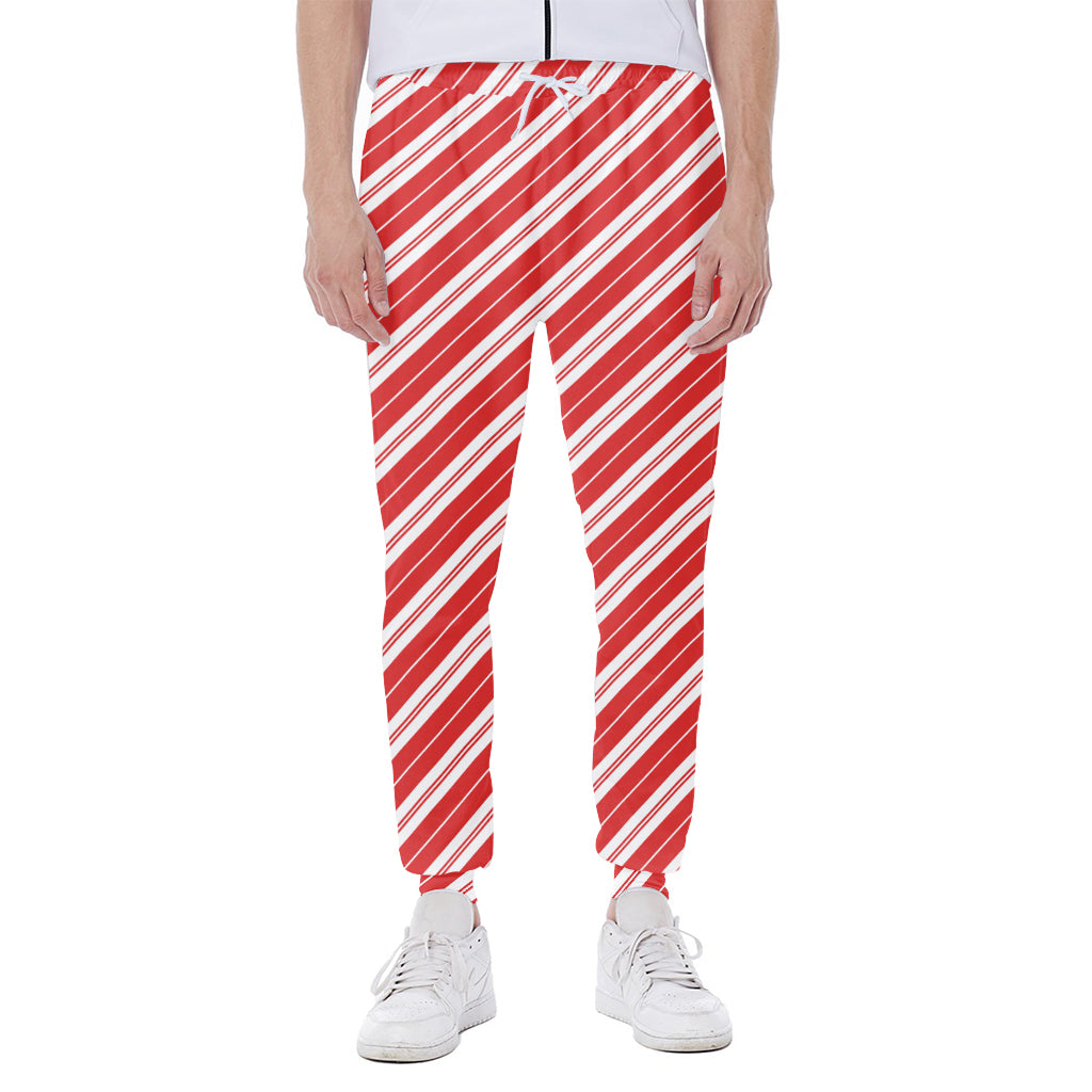 Candy Cane Stripes Pattern Print Scuba Joggers