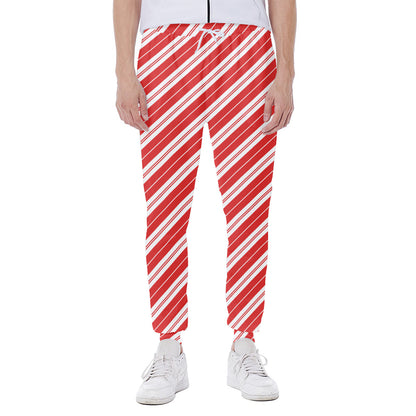 Candy Cane Stripes Pattern Print Scuba Joggers