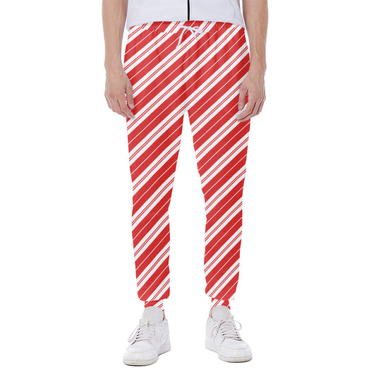 Candy Cane Stripes Pattern Print Scuba Joggers