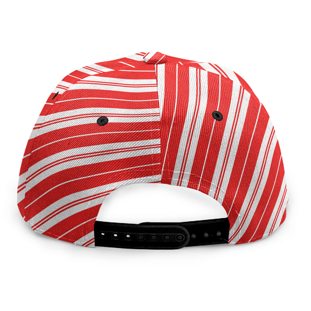 Candy Cane Stripes Pattern Print Snapback Cap