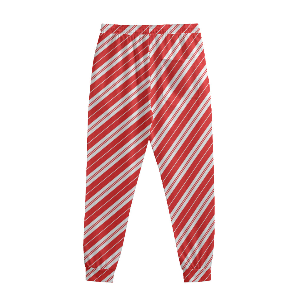 Candy Cane Stripes Pattern Print Sweatpants