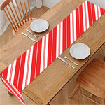 Candy Cane Stripes Pattern Print Table Runner
