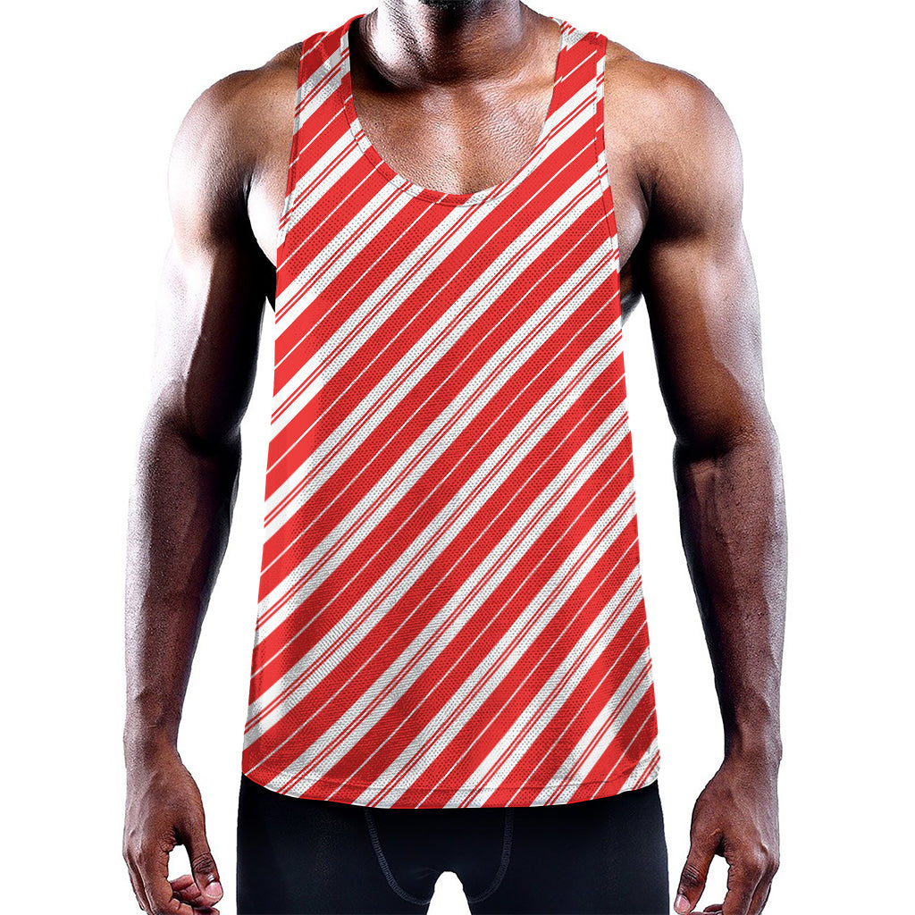 Candy Cane Stripes Pattern Print Training Tank Top