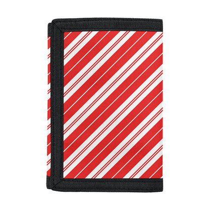 Candy Cane Stripes Pattern Print Trifold Wallet
