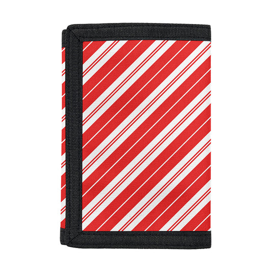 Candy Cane Stripes Pattern Print Trifold Wallet